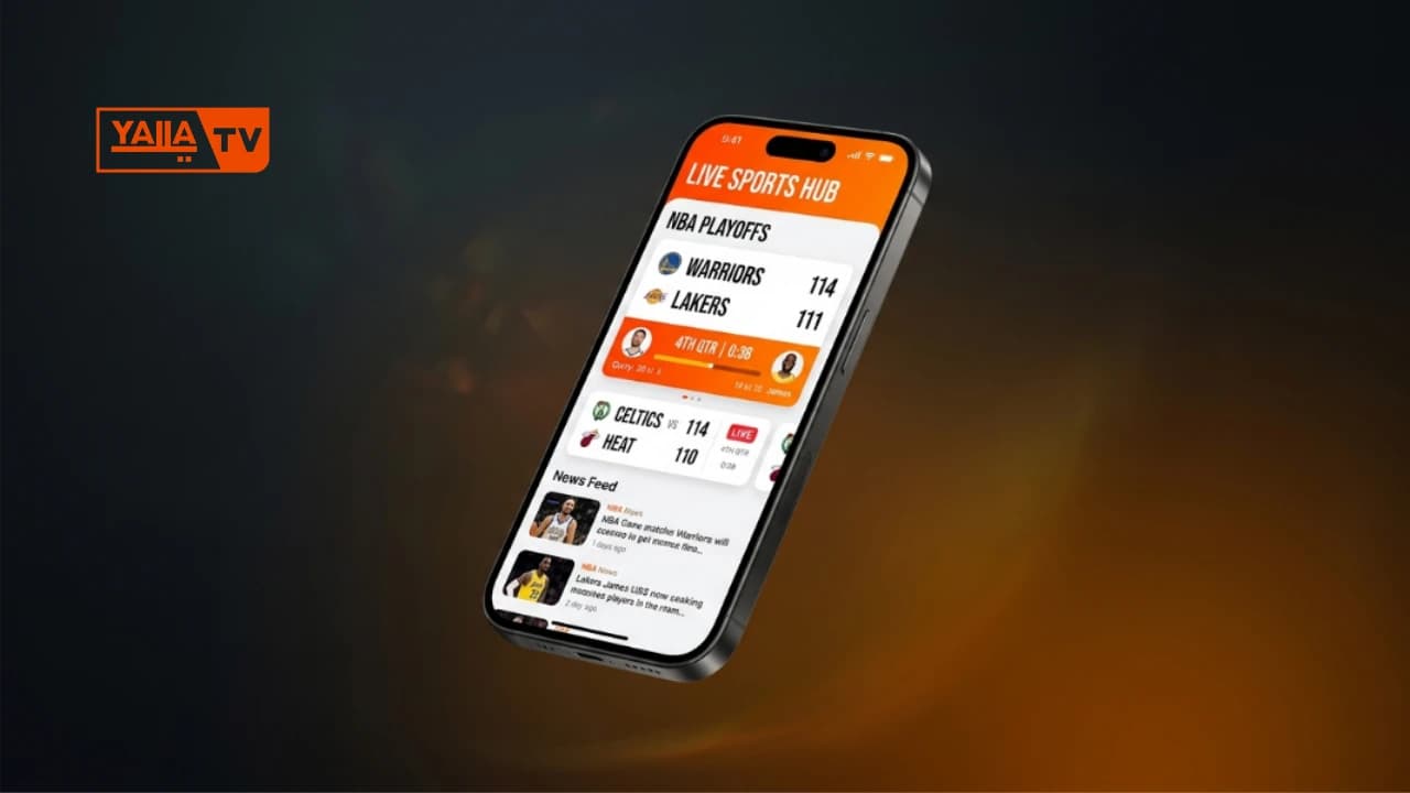 Yalla TV APK running on Android phone showing live match score