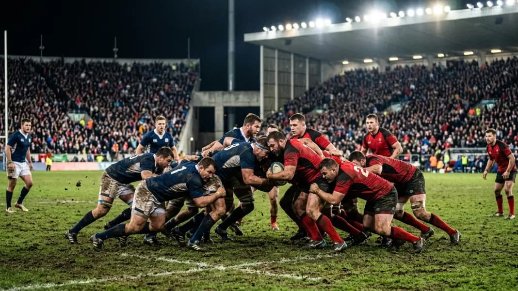 Rugby stadium packed with fans watching live Six Nations and Rugby World Cup on Yalla TV