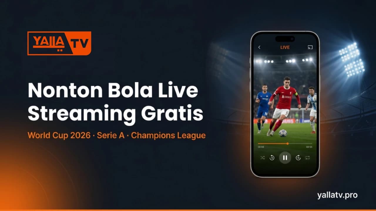 Tampilan halaman utama Yalla TV Indonesia