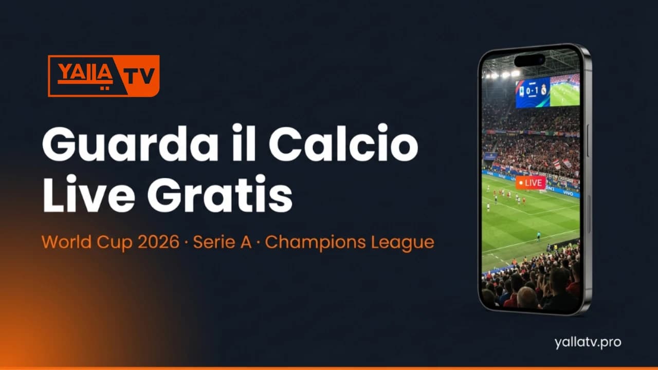 Schermata di Yalla TV per guardare il calcio italiano